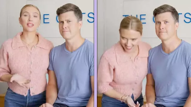 Colin Jost Teases Scarlett Johansson in Bloopers for Her Skincare Company