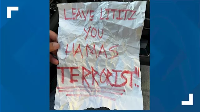 Lititz business owner receives anonymous hate letter related to Israel-Hamas War