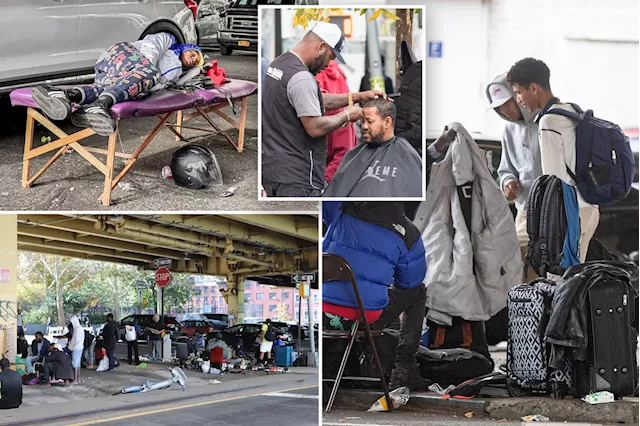 Over 200 migrants set up 'mini-city' with 'nighttime market' under Brooklyn-Queens Expressway