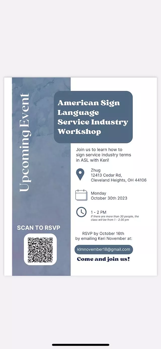 FREE AMERICAN SIGN LANGUAGE SERVICE INDUSTRY WORKSHOP