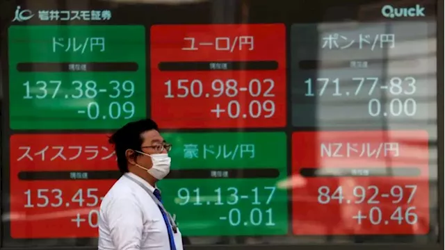 Asia stocks hit 11-month low, yen spike stirs intervention talk