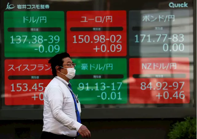 Asia stocks hit 11-month low, yen spike stirs intervention talk