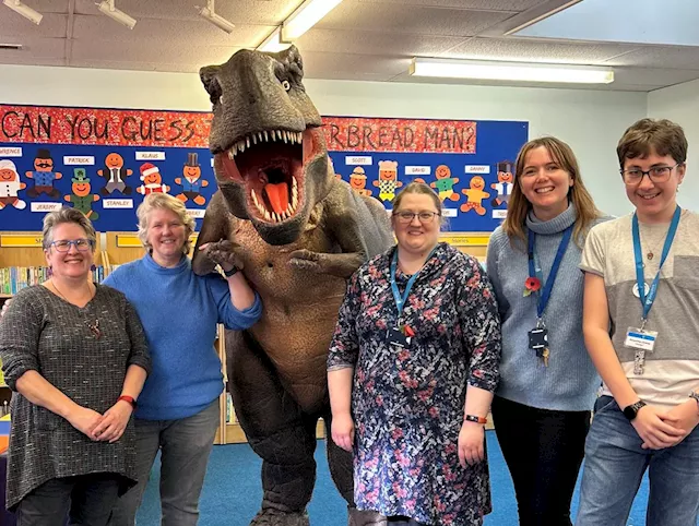 Roaring good time had at Market Drayton Library with arrival of dinosaurs