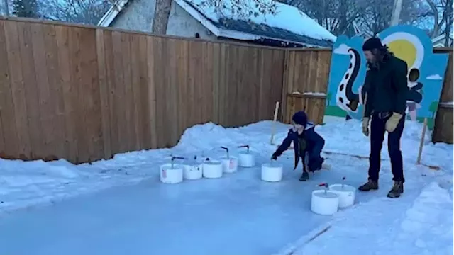 Sask. business builds backyard curling rink to help 'embrace winter a bit more' | CBC News