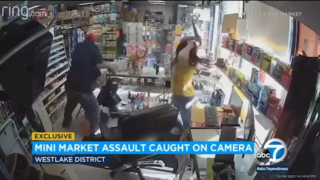 Video: Clerk working at Westlake mini market fights off knife-wielding would-be robber