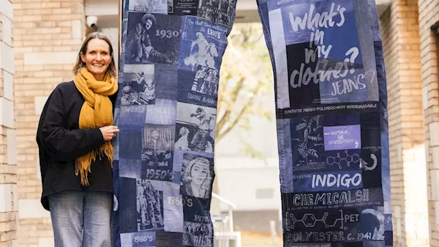 Lincoln artist challenge fashion industry with 10ft giant jeans art