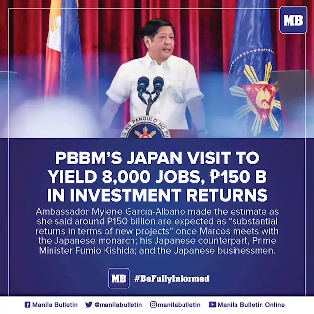 PBBM's Japan visit to yield 8,000 jobs, P150 B in investment returns