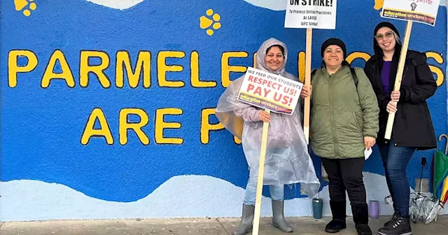 A 16-year LAUSD employee pickets over earnings of just $1.41 over minimum wage