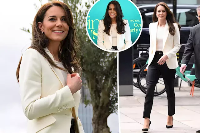 Kate Middleton is all business in black-and-white blazer look