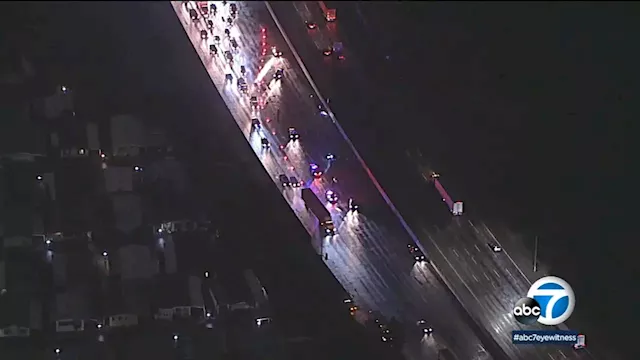 1 killed, 1 hospitalized in wrong-way crash on 60 Freeway in Industry; several WB lanes closed