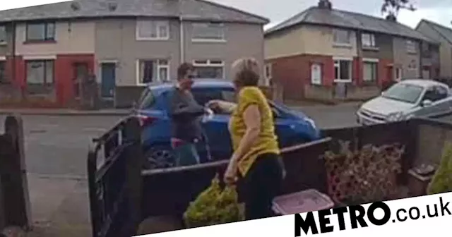 Woman hands bag of poo to neighbour who let dog do its business in her garden