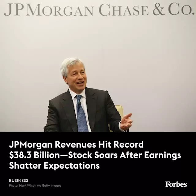 JPMorgan Revenues Hit Record $38.3 Billion—Stock Soars After Earnings Shatter Expectations