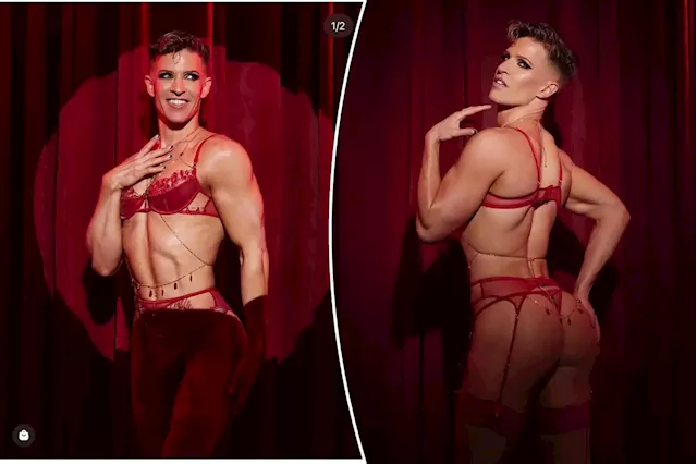 Luxury lingerie company features male model wearing bra and panties