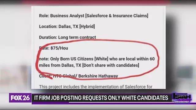 Tech company under fire after soliciting White candidates in job posting