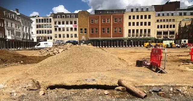 Digging and paving works well underway at Northampton market site