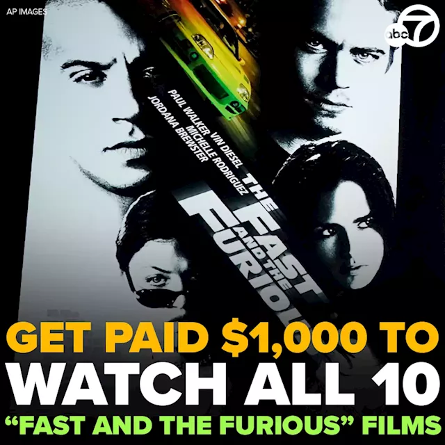 This company wants to pay you $1,000 to watch all 10 'Fast and the Furious' films. Here's why