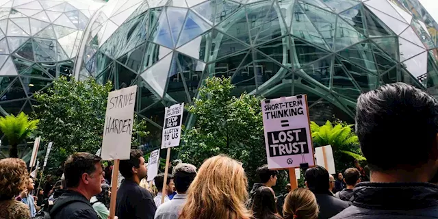 Hundreds of Amazon workers protest company's climate impact, return-to-office mandate