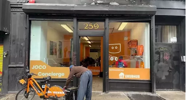 GrubHub partners with e-bike company to open new rest stop for delivery workers in Soho