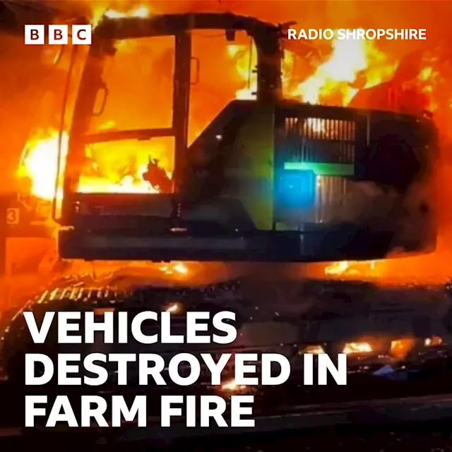 Diggers and dumper truck damaged in Market Drayton farm fire