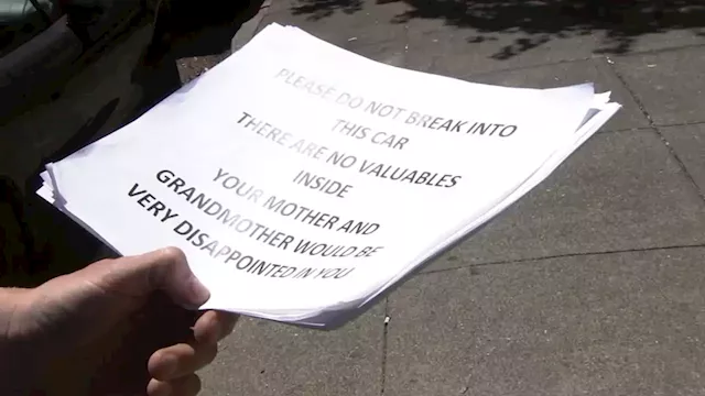 SF business owner hands out 'do not break into this car' signs to protect customers