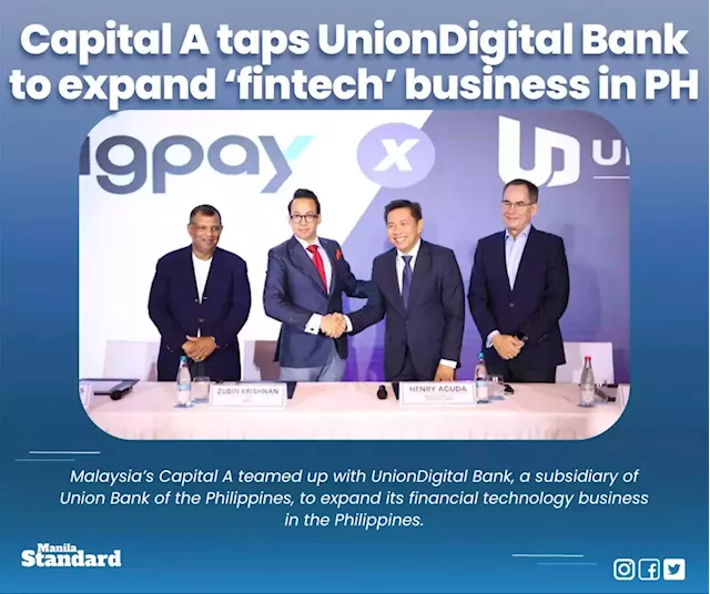 Capital A taps UnionDigital Bank to expand ‘fintech’ business in PH