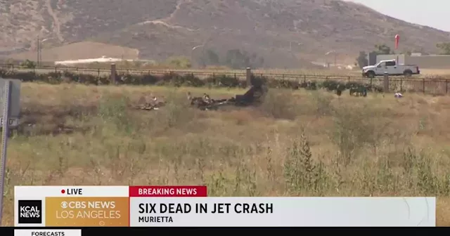 Business jet departing from Las Vegas crashes in Murrieta, killing 6 people