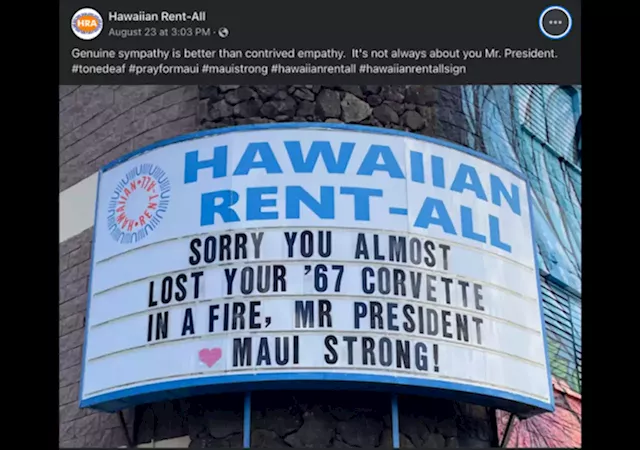 Hawaiin Business Tells Biden ‘Not Always About You’ Over Story About Minor House Fire