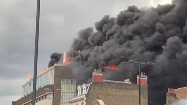 Investigation under way after huge fire at business centre in Bow, east London