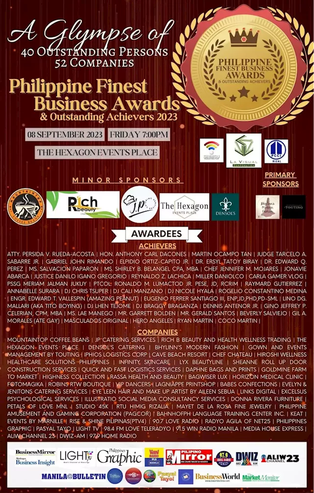 A Glympse of 40 Outstanding Persons, 52 Companies honored in PFBA this September