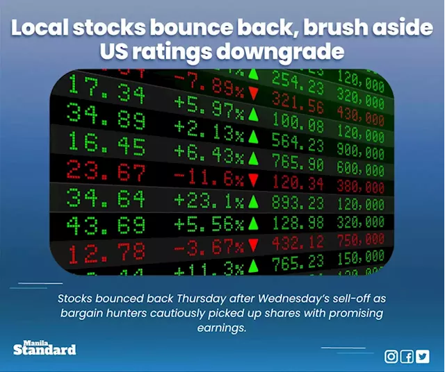 Local stocks bounce back, brush aside US ratings downgrade