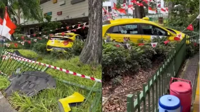 Driver, 62, taken to hospital after taxi crashes outside North Bridge Road Market & Food Centre