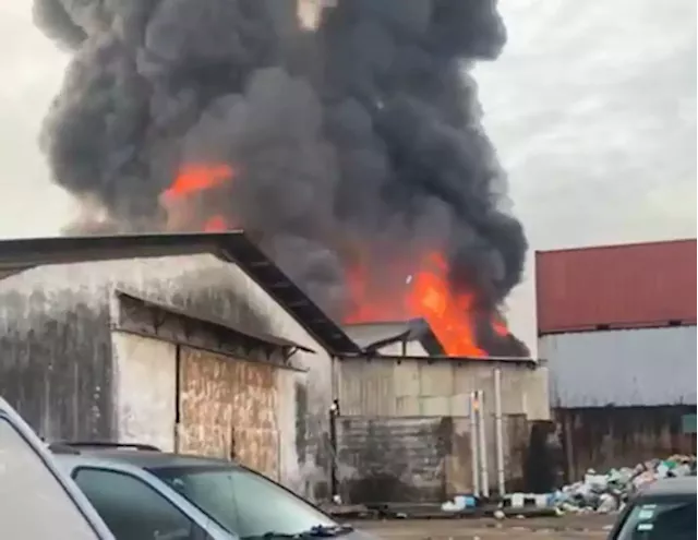 Fire guts mega plastic industry in Ilupeju, Lagos