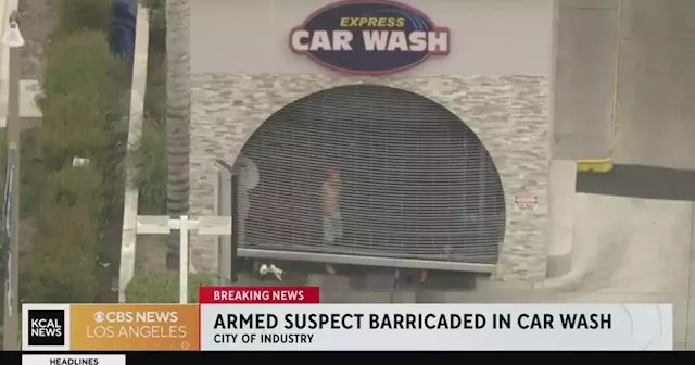 Suspect barricaded in City of Industry car wash