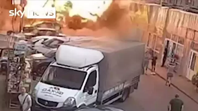 Ukraine war: Footage shows 'evil' Russian attack on market city that left several killed