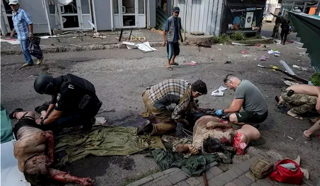 Apparent Russian strike on market kills 16 as Blinken makes surprise Ukraine visit