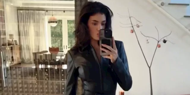 Kylie Jenner’s Sleek Leather Minidress Mixes Business With Pleasure