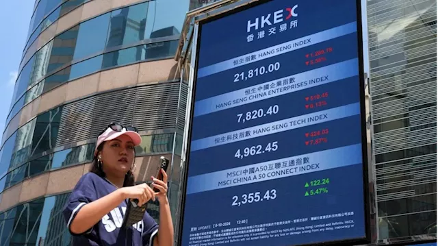 Hong Kong stocks sink as traders unimpressed with China’s fiscal stimulus plans