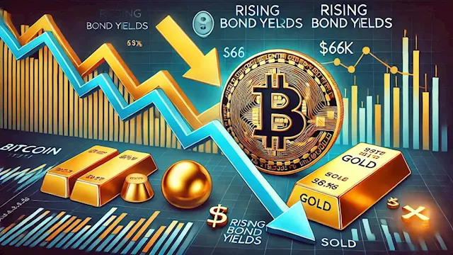 Bitcoin slides to $66k, stocks and gold dip as bond yields rise