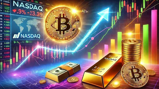 Market surge: Bitcoin nears all-time high, Nasdaq and gold set new records