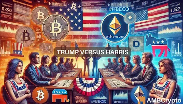 Crypto market reacts as Trump tops Harris in predictions