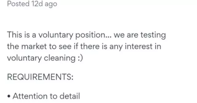 New Zealand cleaning company pulls job ad asking applicant to work for free