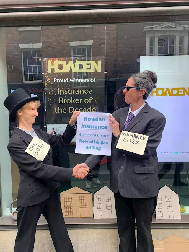 Climate change protestors in Shrewsbury target role of insurance industry