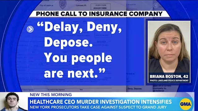 Florida woman charged for threatening health insurance company: 'Delay, deny, depose'