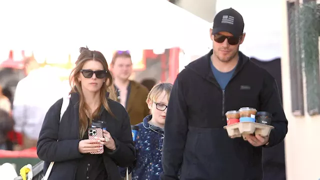 Chris Pratt and wife Katherine Schwarzenegger enjoy Los Angeles farmers market with his son Jack