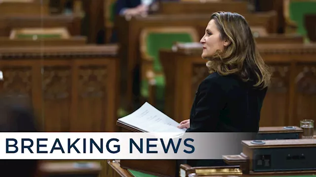 BREAKING: Finance Minister Chrystia Freeland quits cabinet the day of fall economic statement