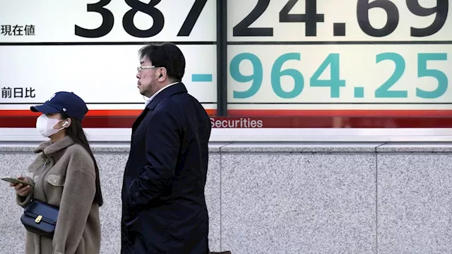 Stock market today: Asian shares mostly lower, Japan's Nikkei 225 falls 2.5%