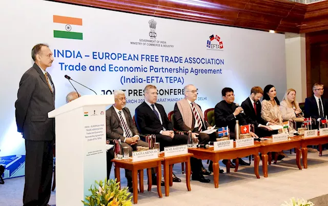 India signs a trade accord with four European nations for US$100-billion investment over 15 years