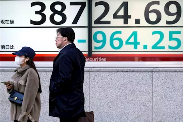 Stock market today: Asian shares mostly lower, Japan's Nikkei 225 falls 2.5%