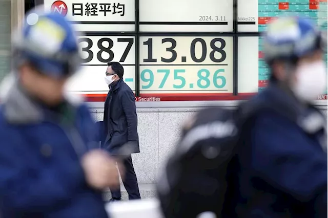 Stock market today: Asian shares mostly lower, Japan's Nikkei 225 falls 2.5%