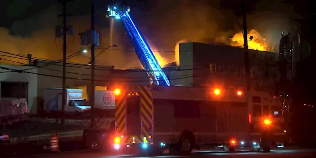 Warehouse in flames housed company owned by former Browns player